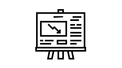 Falling infographic presentation line icon animation Stock Footage 157273081