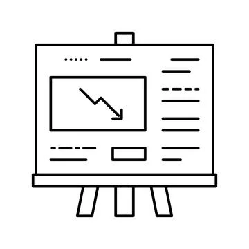 Falling infographic presentation line icon vector illustration Illustrazione stock