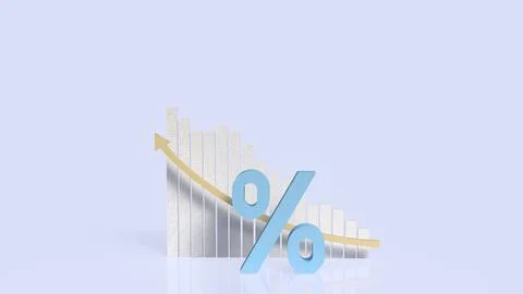 Falling Interest Rate Trend Concept 3d rendering. 스톡 일러스트