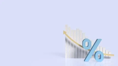 Falling Interest Rate Trend Concept 3d rendering. 스톡 일러스트