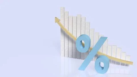 Falling Interest Rate Trend Concept 3d rendering. 库存照片