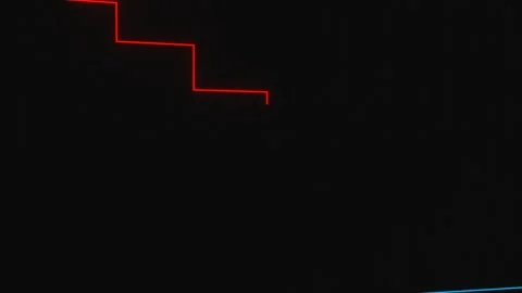 Falling interest rates, line graph points downwards. Stock Footage 287006756