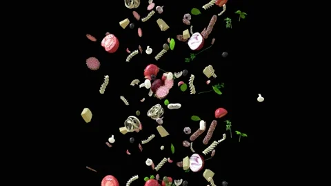Falling Italian Kitchen Elements Loop Video stock 138685938