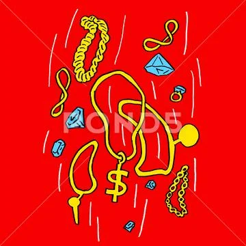 Falling jewelry PSD Template