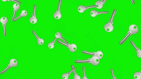 Falling keys motion graphics with green screen background Video stock 329743247