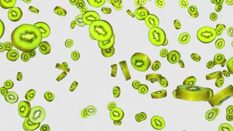 Falling KIWIS Background, Loop, on Alpha Channel 库存影片 304171304