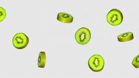 Falling KIWIS Background, Loop, on Alpha Channel 库存影片 308987494