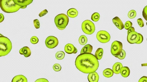 Falling KIWIS Background, Loop, on Alpha Channel 库存影片 314757906