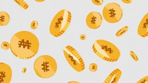 Falling Korean Won Video stock 224056412