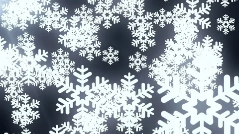 Falling large snowflake animation background black - New quality shape universal Stock Footage 81612442