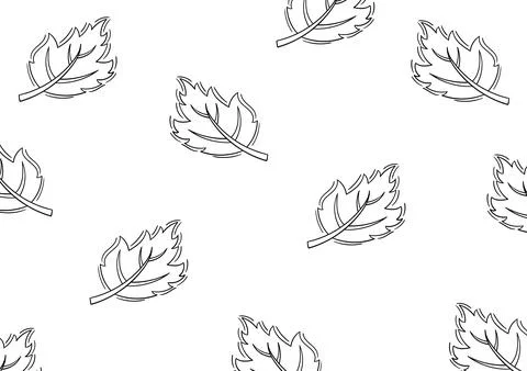 Falling leaf hand drawn pattern Illustrazione stock