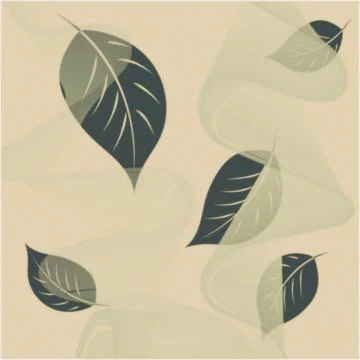 Falling leaves and translucent drapery to create a nostalgic atmosphere. Stock Illustration