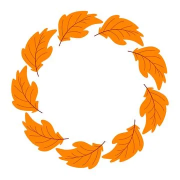 Falling leaves in circle vector Stock Illustration