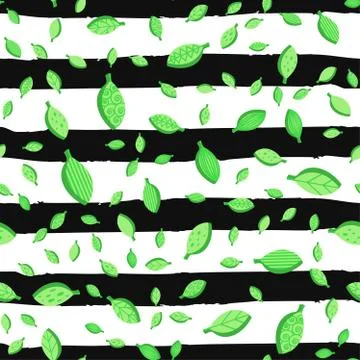 Falling leaves color seamless vector pattern Stock Illustration