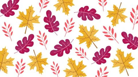 Falling leaves pattern autumn background Stock Illustration