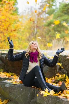 Falling leaves Fotos Stock