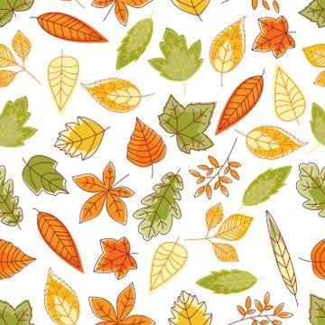 Falling leaves seamless pattern background 스톡 일러스트