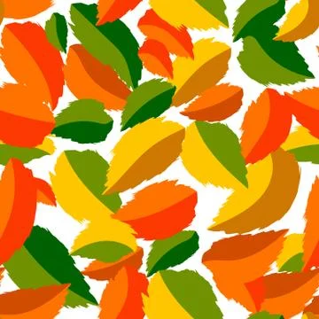Falling leaves in seamless pattern vector illustration Stock Illustration