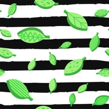 Falling leaves seamless vector pattern Stock Illustration