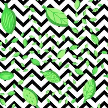 Falling leaves seamless vector pattern Illustrazione stock