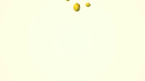 Falling lemon on white background Stock Footage 58089810