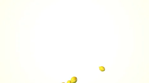 Falling lemon on white background Stock Footage 58089880