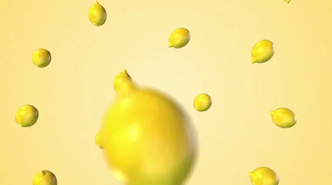 Falling lemon on white background Stock Footage 58089899