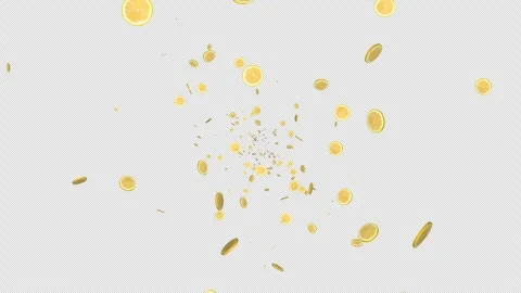 Falling Lemon’s Slices Fruit on Alpha Channel, Loop Video stock 311873603