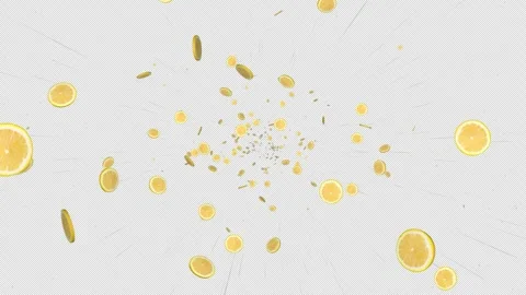Falling Lemon’s Slices Fruit on Alpha Channel, Loop 库存影片 311876837