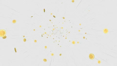 Falling Lemon’s Slices Fruit on Alpha Channel, Loop 库存影片 316764955