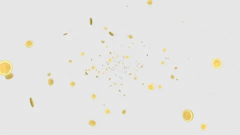 Falling Lemon’s Slices Fruit on Alpha Channel, Loop 库存影片 318193241