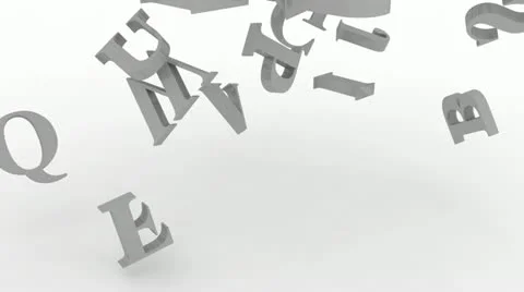 Falling letters with alfa channel Stock Footage 10828624