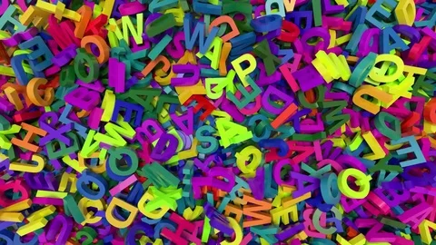 Falling letters alphabet Stock Footage 82546368