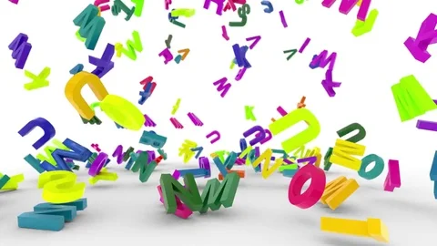 Falling letters alphabet Stock Footage 83113960