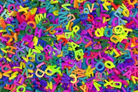 Falling letters alphabet Stock Photos
