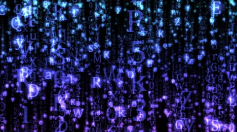 Falling Letters Animation - Loop Blue Stock Footage 41690937