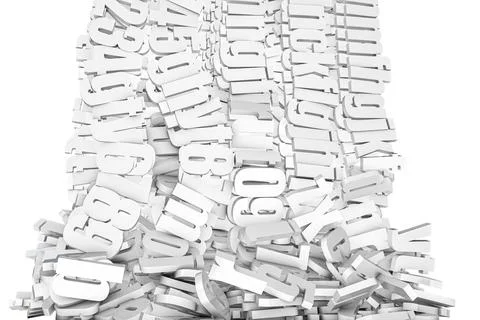 Falling letters isolated on white Stock Illustration