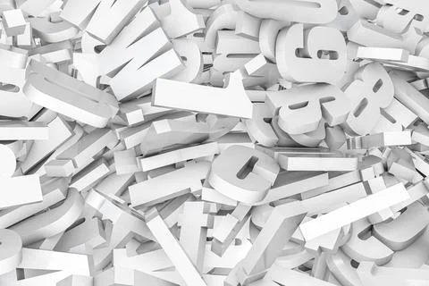 Falling letters isolated on white Stock Illustration