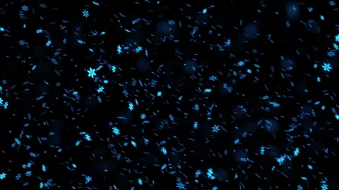 Falling Light Blue Snow Flakes Stock Footage 86288611
