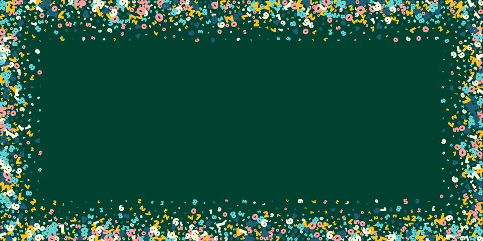 Falling light numbers. Math study concept with flying digits. Superb back to Illustrazione stock