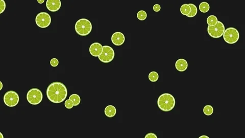 Falling Limes 4K 60fps Background Stock Footage 111534283