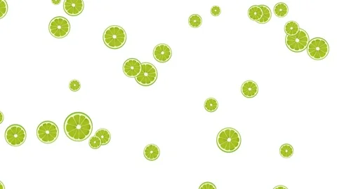 Falling Limes 4K 60fps Background Stock Footage 111534491
