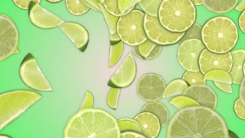 Falling LIMES Background, Loop,, with Alpha Matte Stock Footage 158549440