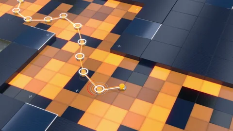 Falling line chart graph - business or financial concept animation. Stock Footage 169148728