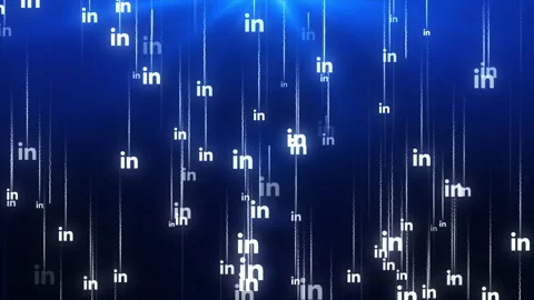 Falling Linkedin Icon Background 스톡 동영상 194397548