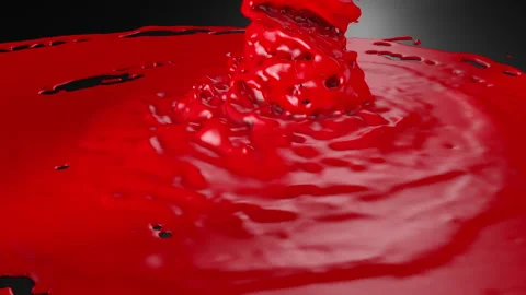 Falling liquid on the floor 3d animation Video stock 140651470
