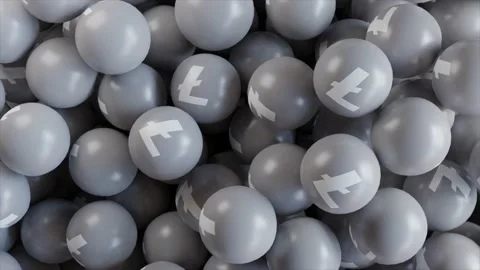 Falling Litecoin Balls Stock Footage 165171707
