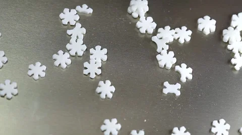 Falling little candy snowflakes Stock Footage 36003953