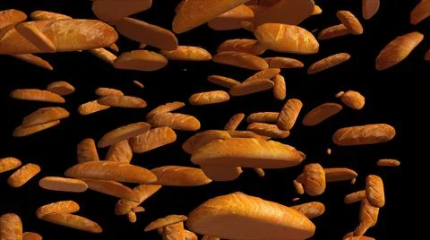 Falling loaves of bread Stock Illustration