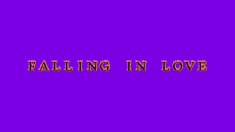 Falling In Love fire text effect violet background Stock Footage 136151824
